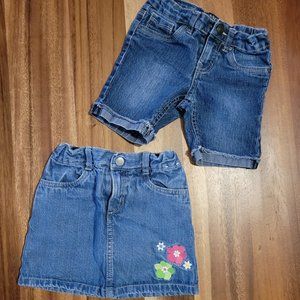 Gymboree Jean Skirt and Yaso Short sz 5